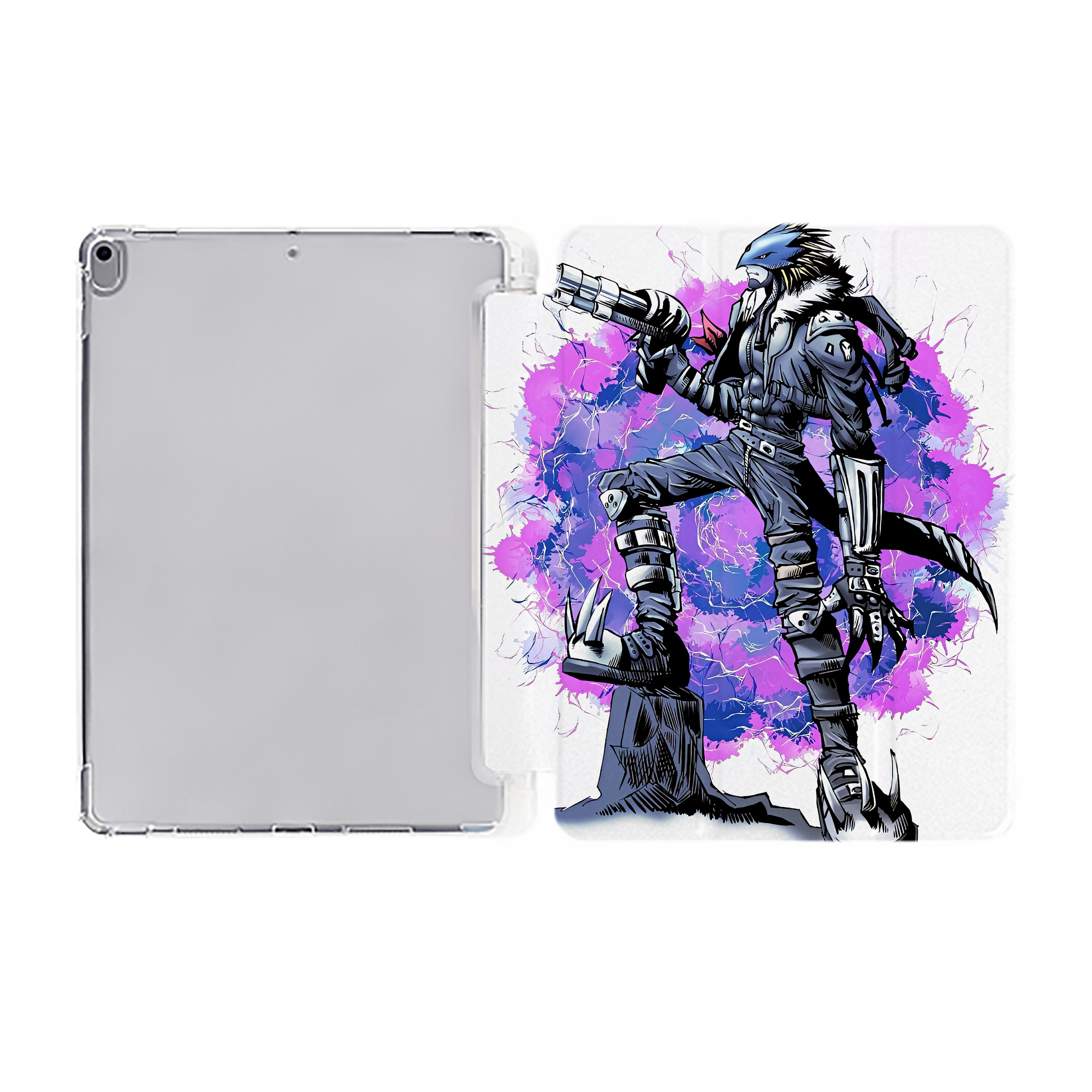 （画像用） Digimon デジタルモンスター/デジモン IPad ケース ペン収納付き 三つ折りスタンド PUレザー×シリコン 対応機種9.5/10.5/10.9インチ
